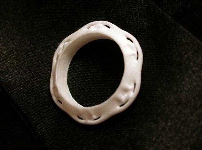 Flower Ring (Size: 7.5) 3d printed WSF Polished