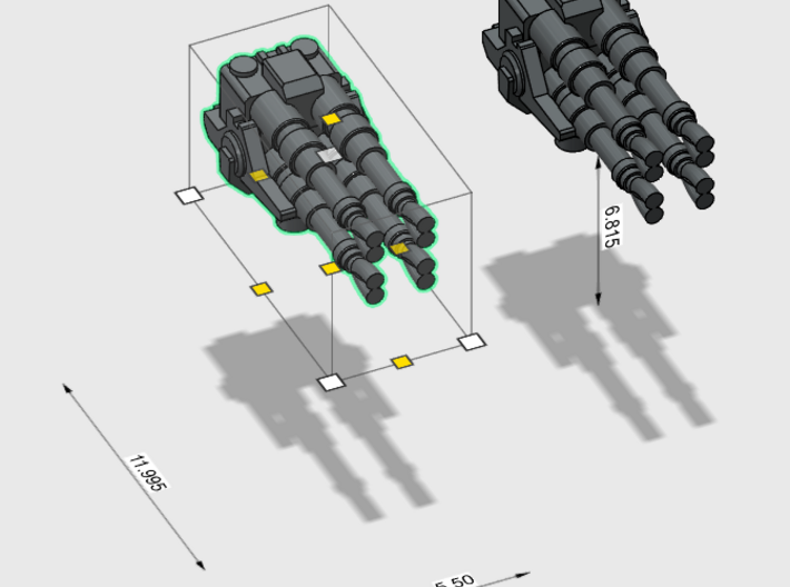 Medium/Large ship Quad cannons 270th 3d printed