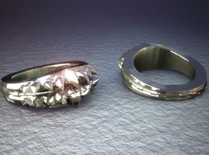 Alien Bite Ring 3d printed 3D Render of rings