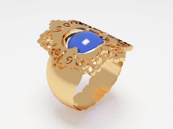 Sapphire srilangka Ring  3d printed Ring Sapphire srilangka