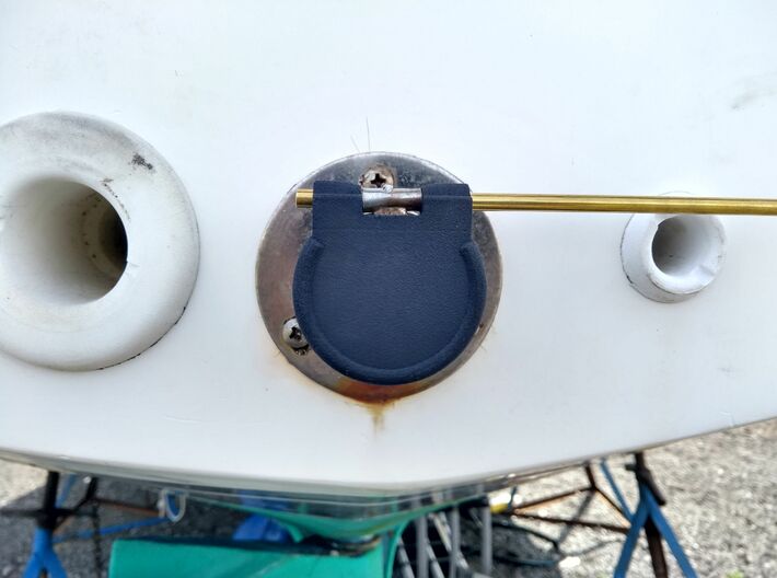 Exhaust Flap for Catalina 30 Sailboat 3d printed Test installation