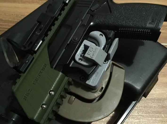Mk23 Trigger Holster LH 3d printed Photo of one I printed at home in grey.