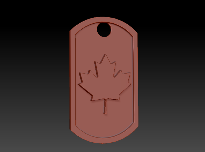 Canadian Maple Leaf Dog Tag 3d printed 