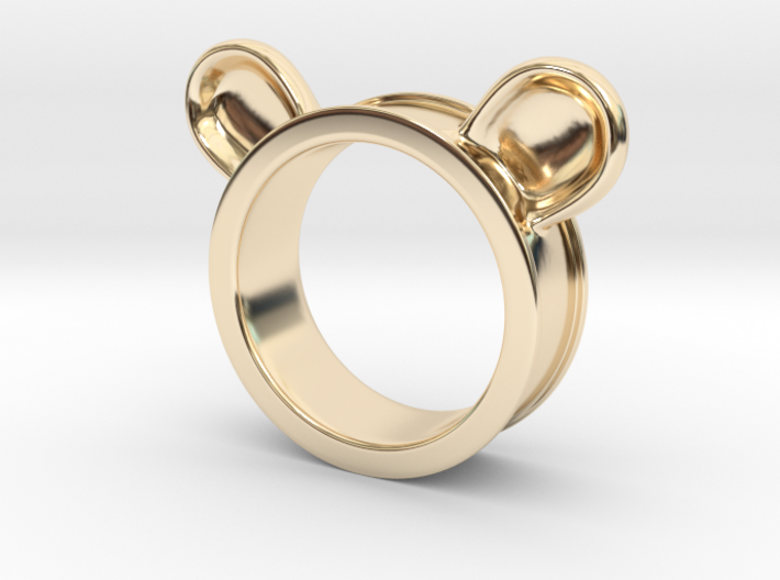 Bear ears ring size6 3d printed