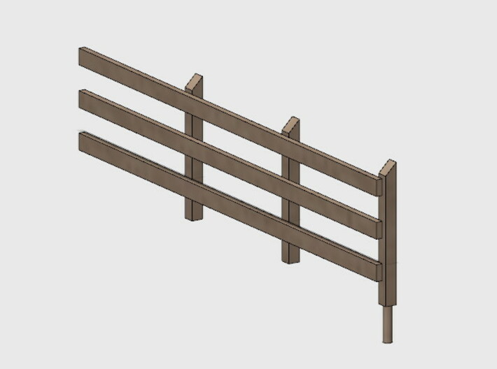 Wood Rail Fence - 3R (2 ea.) 3d printed Part # WRF-006