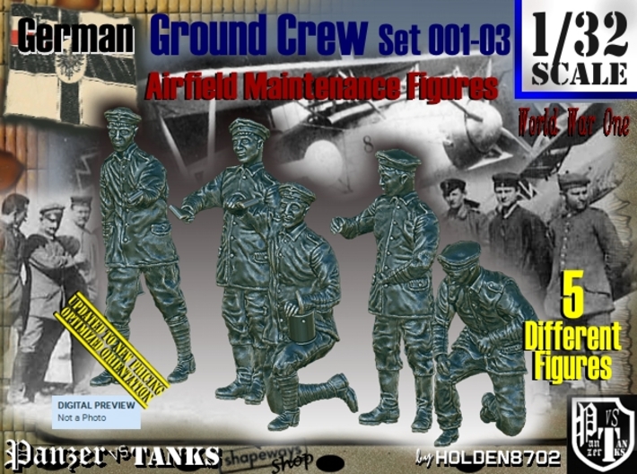 1/32 German Ground Crew SET001-03 3d printed
