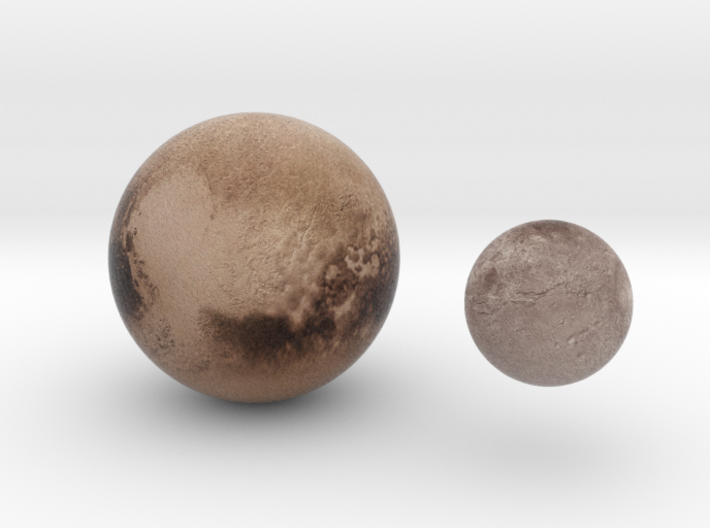 Pluto &amp; Charon 1:250 million 3d printed