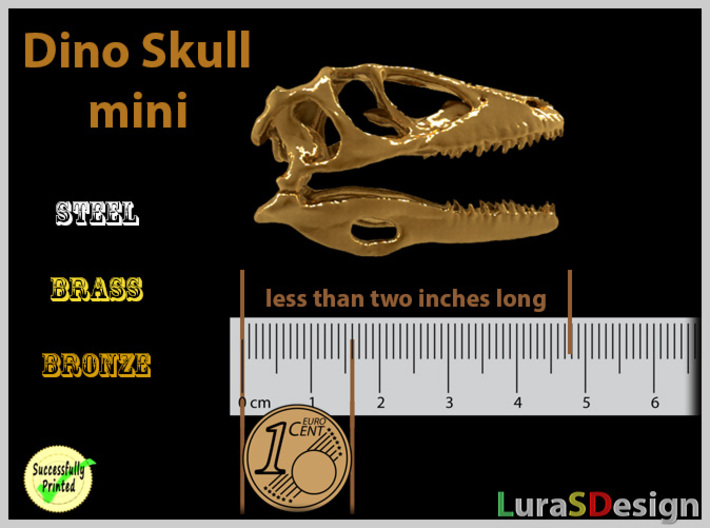 Mini Raptor Dinosaur Skull 3d printed 