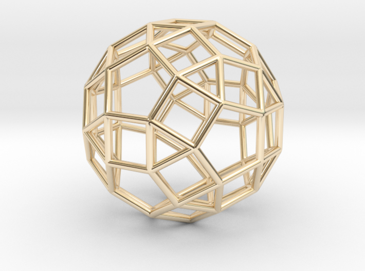 Rhombicosidodecahedron Precious Metals 1&quot; 3d printed