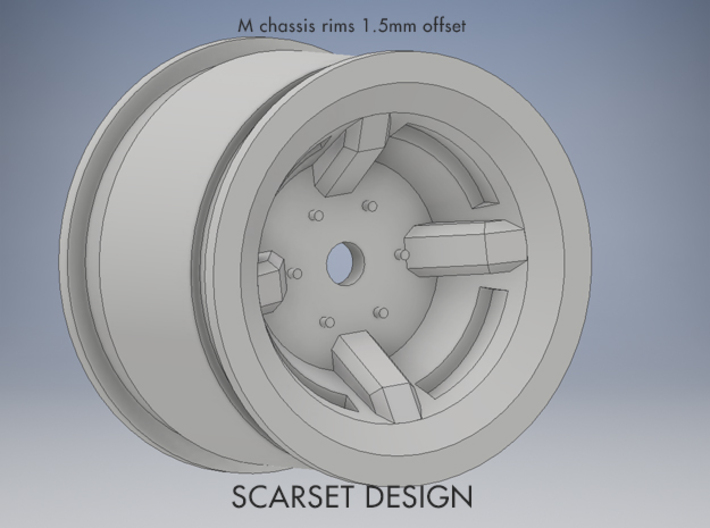 M chassis wheel 1-5mm offset 3d printed 