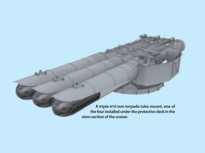 1/200 IJN triple 610 mm (24in) torpedo tubes 3d printed 