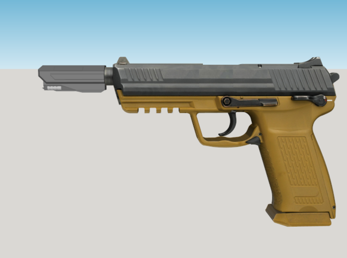 Pistol SciFi Airsoft Muzzle Compensator (14mm Self 3d printed 