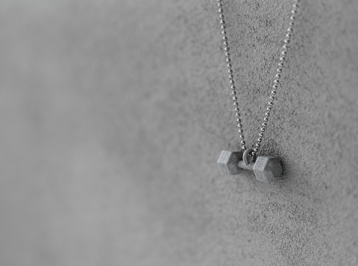 dumbbell pendant 3d printed 