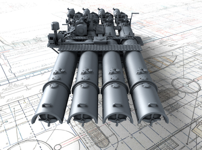 1/350 RN Tribal Class 21" Quad Torpedo Tubes x1 3d printed 3d render showing product detail