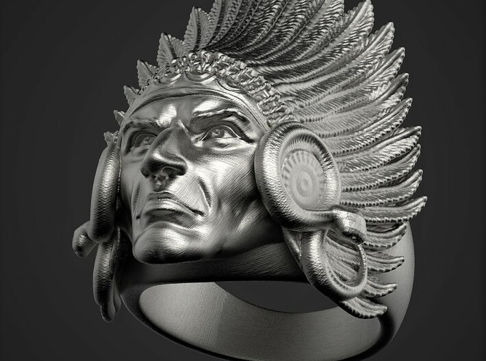 Indian_Face_Ring 3d printed