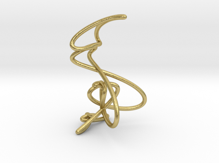 Wire knot pendant necklace 3d printed pendant necklace in brass