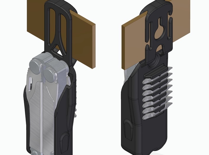 Leatherman Charge TTI Holster, Drop design 3d printed Render showing drop design.