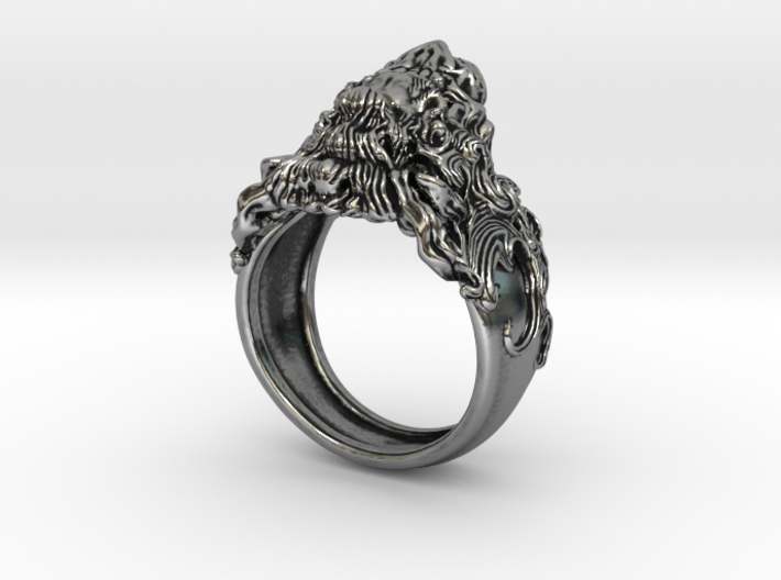 Roaring Lion King of Jungle Ring 3d printed