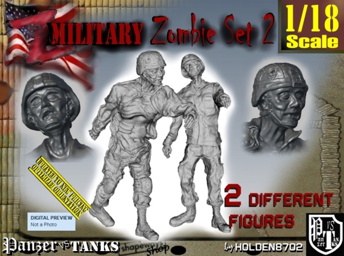 1-18 Military Zombie Set 2 3d printed