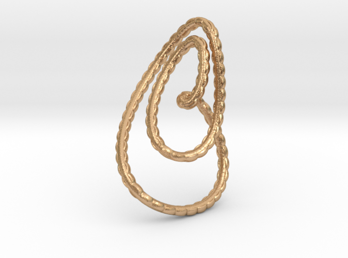 Textured loop pendant necklace 3d printed pendant necklace in bronze