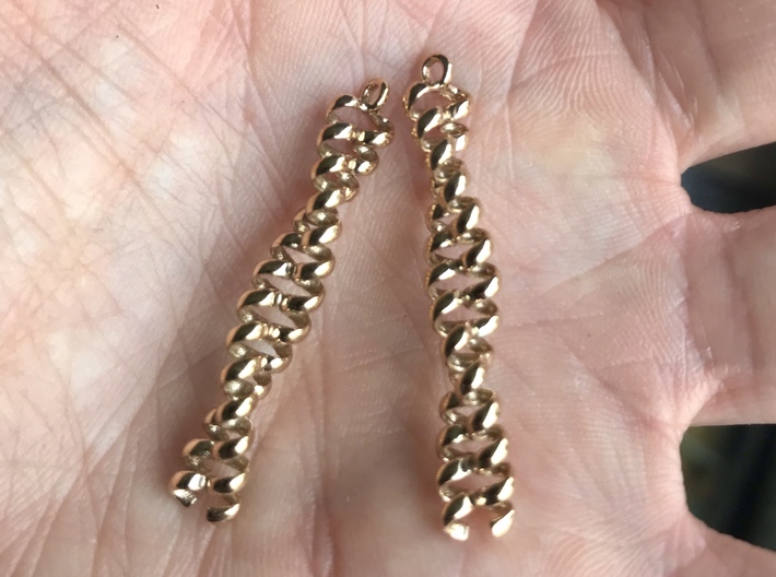 Dimeric coiled coil earring 3d printed 