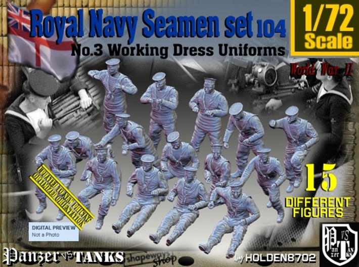 1/72 Royal Navy Seamen Set104 3d printed