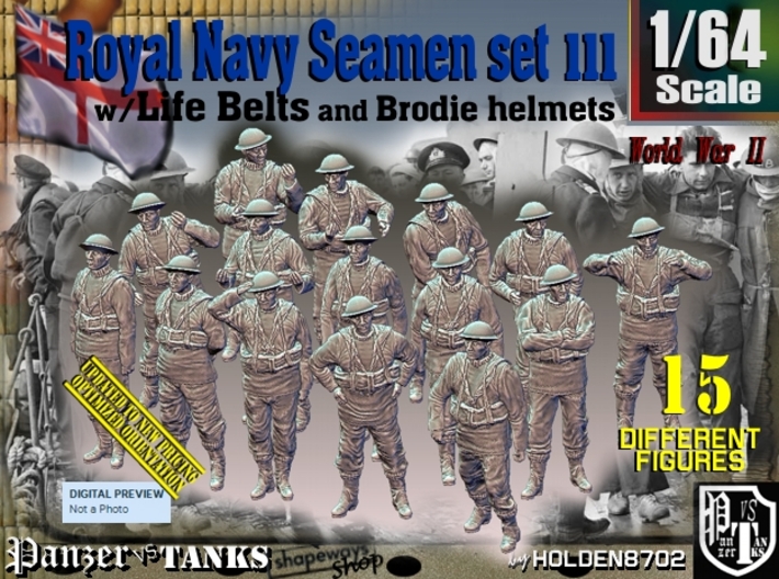 1/64 Royal Navy Seamen Set111 3d printed