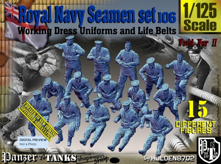 1/125 Royal Navy Seamen Set 106 3d printed