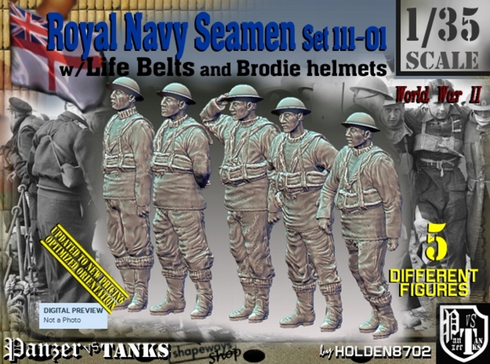 1/35 Royal Navy Seamen Set111-01 3d printed