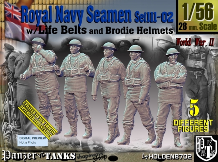 1/56 Royal Navy Seamen Set111-02 3d printed