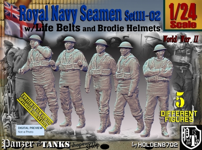 1/24 Royal Navy Seamen Set111-02 3d printed