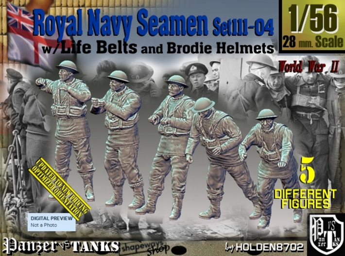 1/56 Royal Navy Seamen Set111-04 3d printed