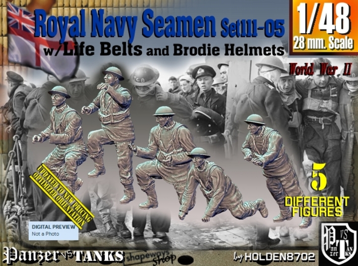 1/48 Royal Navy Seamen Set111-05 3d printed