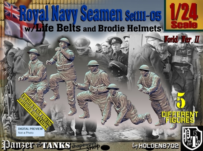 1/24 Royal Navy Seamen Set111-05 3d printed