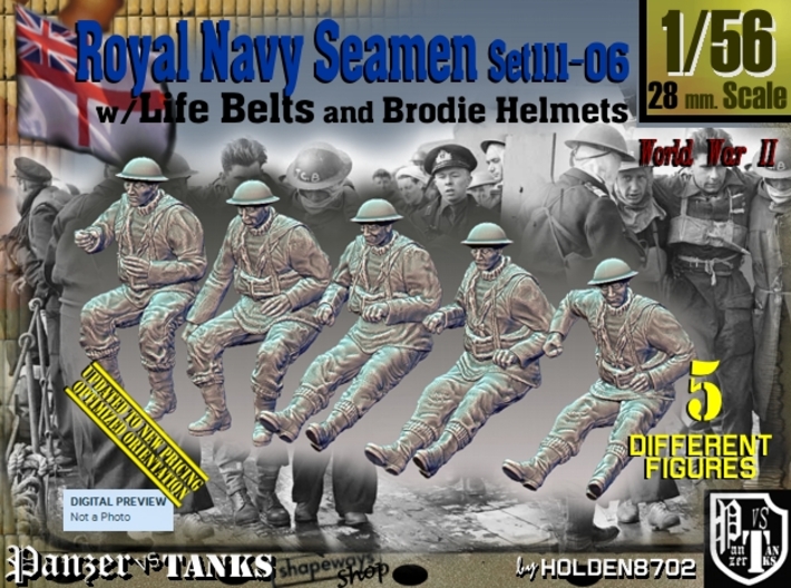 1/56 Royal Navy Seamen Set111-06 3d printed