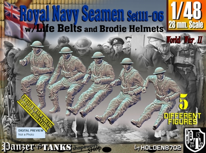 1/48 Royal Navy Seamen Set111-06 3d printed