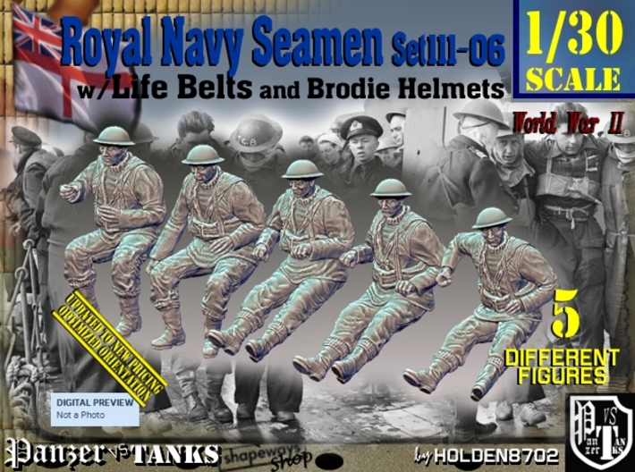 1/30 Royal Navy Seamen Set111-06 3d printed