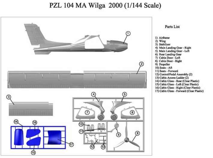 Wilga2000-144scale-3-Stabilizers 3d printed 