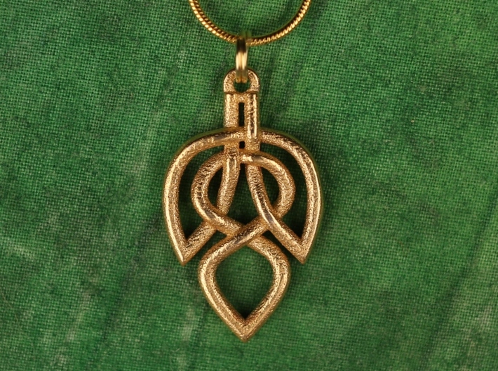 Leaf Celtic Knot Pendant 3d printed