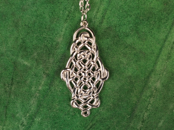 Raindrop Celtic Knot Pendant 40mm 3d printed 40mm long
