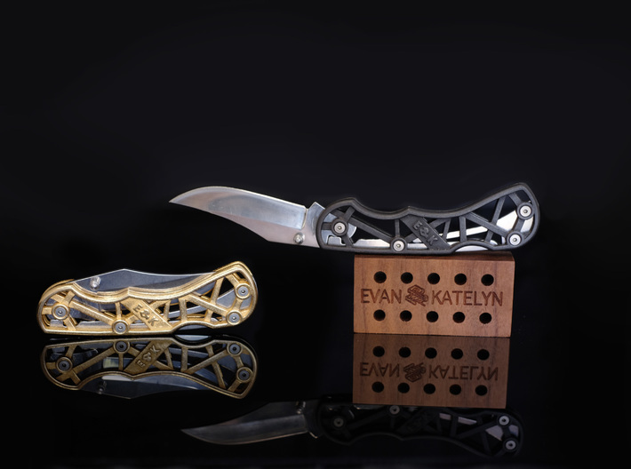 Skeleton knife handle scales 3d printed 