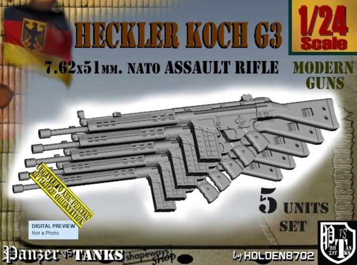 1/24 heckler Koch G3 Set 3d printed