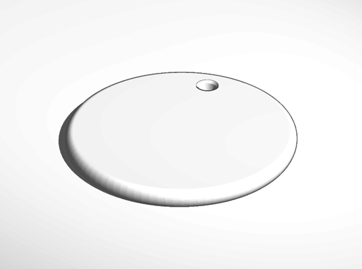 keychain tag round flat engrave 3d printed External Render