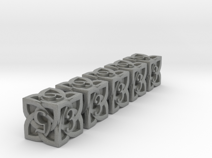 Celtic D6 x5 Dice Set - Solid Centre for Plastic 3d printed