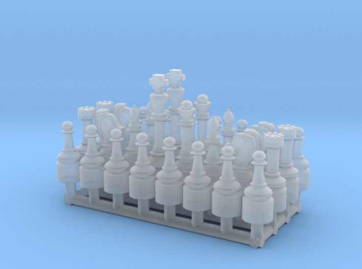 1/18 Scale Chess Pieces Sprue (Full Set) 3d printed