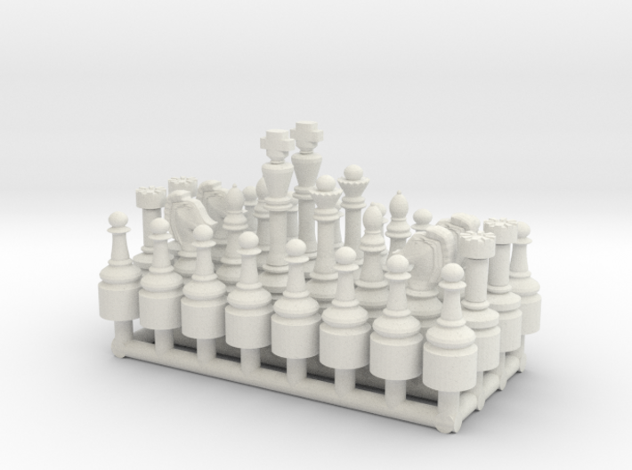 1/18 Scale Chess Pieces Sprue (Full Set) 3d printed