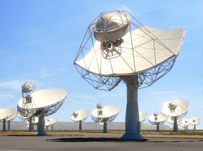 SKA Radio Telescope Dishes (set of 3) 3d printed The SKA Dish Antennae (artist's impression)