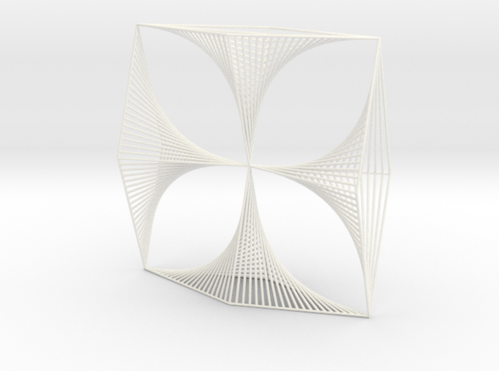 Shape Wired Parabolic Curve Art Clover Square BV1 3d printed