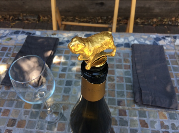 Bulldog Wine Bottle Stopper 3d printed 
