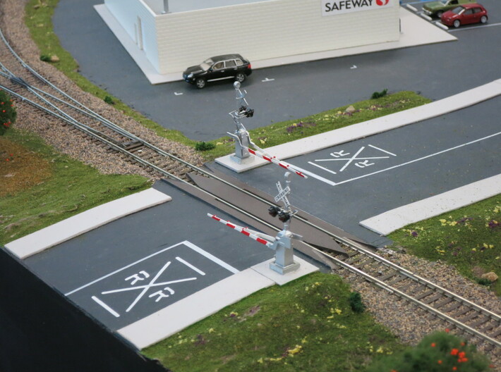 Railroad Crossing Template (HO) 3d printed Sample Latout